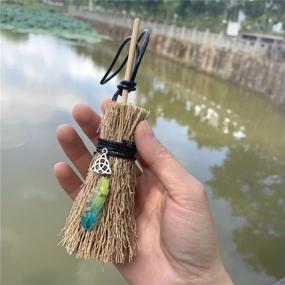 img 3 attached to 🧹 Mini Crystal Witch Wiccan Altar Broom - Wicca Car Trim Pendant with Crystal Wand Points for Healing Home Halloween Decor