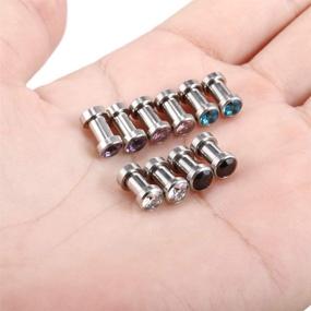 img 1 attached to 🔩 Xpircn Stainless Steel Screw Tunnel Gauge Earring Expander Stretching Kit: Your Ultimate Solution for Comfortable and Stylish Ear Stretches