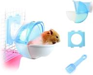 🐹 wishlotus hamster sand bathroom set: 3pcs detachable plastic hamster sand bath container, small pet bathtub with extermal toilet, shovel, and cage accessory for hamster, guinea pig, gerbil logo