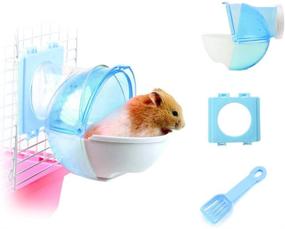 img 4 attached to 🐹 WishLotus Hamster Sand Bathroom Set: 3Pcs Detachable Plastic Hamster Sand Bath Container, Small Pet Bathtub with Extermal Toilet, Shovel, and Cage Accessory for Hamster, Guinea Pig, Gerbil