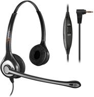wantek 2.5mm jack telephone headset - noise cancelling microphone, volume mute controls - 🎧 wired office phone headset for panasonic at&t rca vtech polycom cisco uniden cordless dect phones (c602p1) logo