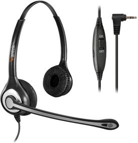 img 4 attached to Wantek 2.5mm Jack Telephone Headset - Noise Cancelling Microphone, Volume Mute Controls - 🎧 Wired Office Phone Headset for Panasonic AT&T RCA Vtech Polycom Cisco Uniden Cordless Dect Phones (C602P1)