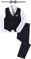 👶 precious pinstripe formal tuxedo: stylish wedding attire for toddler boys logo