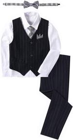 img 4 attached to 👶 Precious Pinstripe Formal Tuxedo: Stylish Wedding Attire for Toddler Boys