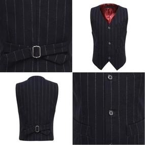 img 1 attached to 👶 Precious Pinstripe Formal Tuxedo: Stylish Wedding Attire for Toddler Boys