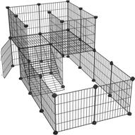 🐹 songmics pet playpen: guinea pig metal mesh cage, indoor rabbit fence with door - 56.3 x 28.7 x 28 inches, black ulpi06h logo