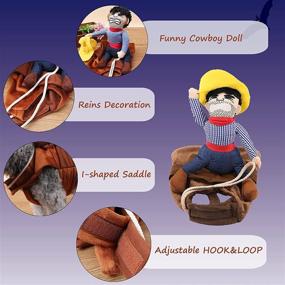 img 3 attached to 🤠 SEIS Pet Cowboy Rider Costume - Novelty Pet Supplies for Horse Riding Design, Dog Apparel for Party Dressing up Clothing on Halloween