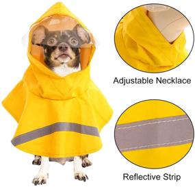 img 2 attached to 🐶 LETSQK Dog Raincoat: Waterproof Jacket with Reflective Strips & Pocket for Small, Medium, Large Dogs