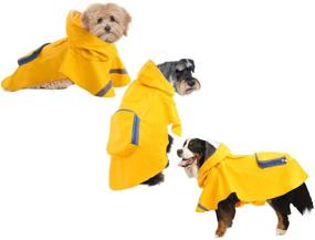 img 4 attached to 🐶 LETSQK Dog Raincoat: Waterproof Jacket with Reflective Strips & Pocket for Small, Medium, Large Dogs