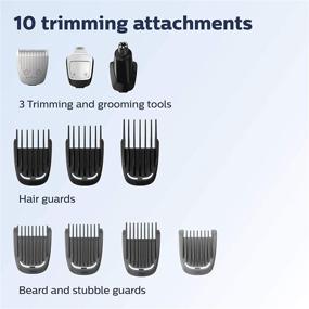 img 1 attached to 💇 Универсальная мультитриммер Philips Norelco Multigroom Series 3000 - комплект из 13 частей, не требующий масла для лезвия, MG3750/50