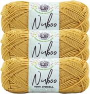 🦁 goldenrod lion brand yarn nuboo yarn - pack of 3 for enhanced seo logo