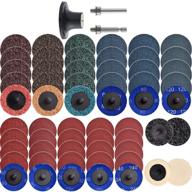 🛠️ nyxcl 60-pcs sanding discs set - 2 inch quick change sanding discs with 1/4" holders: ideal for die grinder surface conditioning, burr removal, rust and paint removal logo