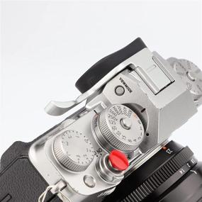 img 1 attached to Haoge THB-XT4S Metal Hot Shoe Thumb Up Rest Hand Grip For Fujifilm Fuji X-T1 X-T2 X-T3 X-T4 XT1 XT2 XT3 XT4 Camera Silver