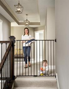 img 4 attached to 🚧 Regalo 2-in-1 Extra Tall Easy Swing Stairway and Hallway Walk Through Baby Gate: Premium Safety Solution in Black