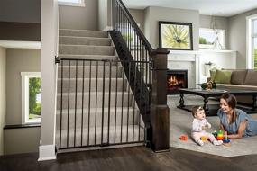 img 3 attached to 🚧 Regalo 2-in-1 Extra Tall Easy Swing Stairway and Hallway Walk Through Baby Gate: Premium Safety Solution in Black