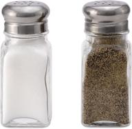 glass salt pepper shakers stainless logo
