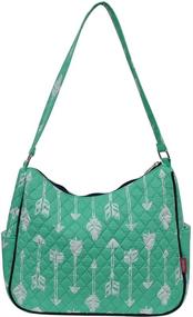 img 2 attached to 👜 Stylish Turquoise Ngil Quilted Cotton Shoulder Handbags & Wallets for Women