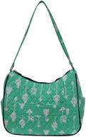👜 stylish turquoise ngil quilted cotton shoulder handbags & wallets for women logo