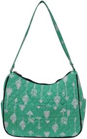 img 4 attached to 👜 Stylish Turquoise Ngil Quilted Cotton Shoulder Handbags & Wallets for Women