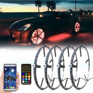 🎡 enhance visibility and style with addsafety 15.5inch rgb led wheel ring light kit - bluetooth controlled with turn signal and braking function! remote and app controlled (single row) logo