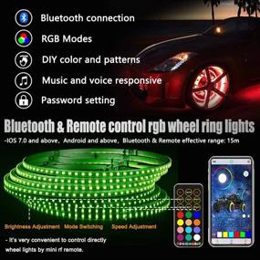 img 3 attached to 🎡 Enhance Visibility and Style with AddSafety 15.5inch RGB LED Wheel Ring Light Kit - Bluetooth Controlled with Turn Signal and Braking Function! Remote and APP Controlled (Single Row)