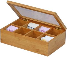 img 3 attached to ☕️ Oceanstar - TB1323 Bamboo Tea Box: Organize and Display Your Tea Collection in Natural 12-Inch Box