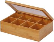 ☕️ oceanstar - tb1323 bamboo tea box: organize and display your tea collection in natural 12-inch box logo