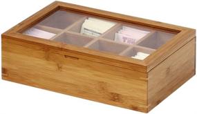 img 1 attached to ☕️ Oceanstar - TB1323 Bamboo Tea Box: Organize and Display Your Tea Collection in Natural 12-Inch Box