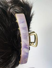 img 2 attached to 📎 Introducing New Large Metal Hair Claw Clips: Big Nonslip Gold Hair Clamps for Strong Hold, Perfect Styling Accessory for Women with Thinner and Thick Hair - Fashion Hair Accessories in Gray Purple