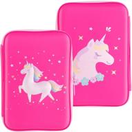 gooji unicorn pencil case for girls (hard top): magical 3d creature, compact & portable storage box, bright colored - ideal for home, classroom, art use - kids age 3+ (pink) logo
