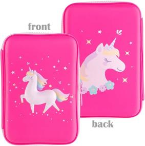 img 3 attached to Gooji Unicorn Pencil Case for Girls (Hard Top): Magical 3D Creature, Compact & Portable Storage Box, Bright Colored - Ideal for Home, Classroom, Art Use - Kids Age 3+ (Pink)