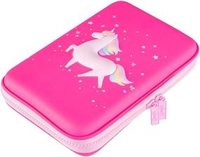 img 2 attached to Gooji Unicorn Pencil Case for Girls (Hard Top): Magical 3D Creature, Compact & Portable Storage Box, Bright Colored - Ideal for Home, Classroom, Art Use - Kids Age 3+ (Pink)