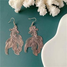 img 4 attached to 💎 DAMLENG Asymmetric Lightweight Statement Earrings for Girls' Jewelry