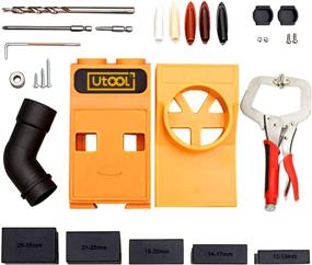 img 3 attached to UTOOL Pocket Hole Jig Kit with Face Clamp and Dust Collection - Woodworking Drill Guide for Precise Positioning, Includes 3/8’’ Step Drill, Stop Collar, Multi-size Screws, 25pc Hole Plugs