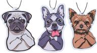 cute dog design car air fresheners - pack of 3 with essential oils, fun scents (mixed scents) logo
