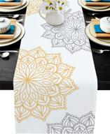 🍽️ elegant vintage non slip rectangle tablecloth (13x70 inch) - timeless style for your table логотип