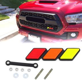 img 4 attached to 🚚 Haitzu TRD Grille Emblem Badge: Perfect Fit for Toyota 4Runner, Tacoma, Tundra & More! Enhance Your Truck's Style with Decorative Accessories in Multiple Vibrant Colors - Yellow, Orange, and Red!