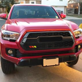 img 3 attached to 🚚 Haitzu TRD Grille Emblem Badge: Perfect Fit for Toyota 4Runner, Tacoma, Tundra & More! Enhance Your Truck's Style with Decorative Accessories in Multiple Vibrant Colors - Yellow, Orange, and Red!