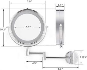 img 3 attached to 🔍 Enhance Your Makeup Routine with FIRMLOC's Wall Mounted LED Magnifying Mirror 5X - 8" Double-Sided Lighted Vanity Mirror with Swivel and Extendable Feature