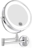 🔍 enhance your makeup routine with firmloc's wall mounted led magnifying mirror 5x - 8" double-sided lighted vanity mirror with swivel and extendable feature logo