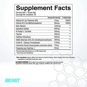 img 3 attached to 💪 Beast Sports Nutrition Beast Mode Black: Недоступный тренировочный комплекс для высокой энергии, увеличения силы и мышечной массы, и поддержания здорового уровня тестостерона - Beast Punch 30 порций