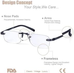 img 1 attached to Stylish Unisex Reading Glasses: Clear Half Frame Lightweight Flexible Reader Eyeglasses for Women and Men