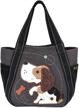 carryall canvas handbag zipper animal women's handbags & wallets logo
