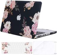 🖥️ mosiso macbook pro 13 inch case a1278 - plastic peony hard shell case & keyboard cover skin & screen protector, black (2012-2008 model) logo