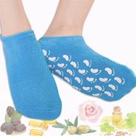 moisturizing gel socks: foot peel mask for eczema repair & softening rough feet | skin treatment with gel lining - blue logo