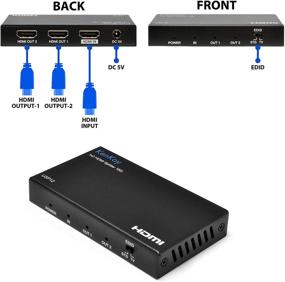 img 1 attached to 🔌 KenKoy HDMI Splitter - 1x2 HDMI Splitter, 4K@60Hz, HDCP 2.2, Duplicate/Mirror Single HDMI Source (USP12)