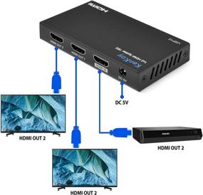 img 2 attached to 🔌 KenKoy HDMI Splitter - 1x2 HDMI Splitter, 4K@60Hz, HDCP 2.2, Duplicate/Mirror Single HDMI Source (USP12)