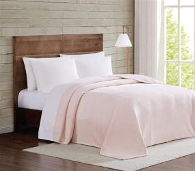 img 4 attached to Everyday Truly Soft Velvet Plush Blanket, Full/Queen Size, Blush
