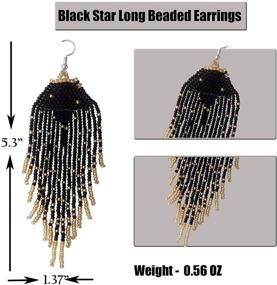 img 3 attached to 💃 Stylish Long Beaded Tassel Earrings - Perfect Girls' Jewelry for All Occasions