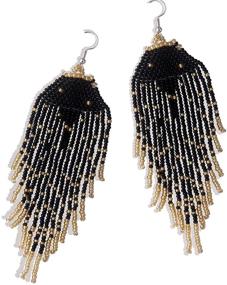 img 4 attached to 💃 Stylish Long Beaded Tassel Earrings - Perfect Girls' Jewelry for All Occasions